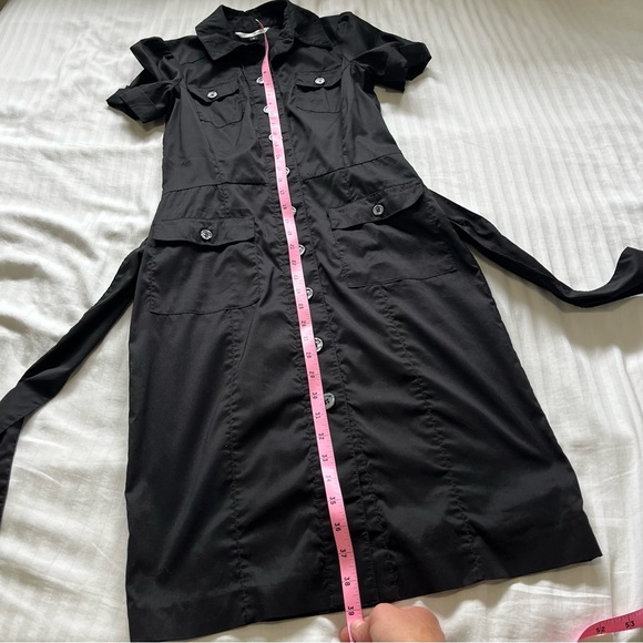 Diane Von Furstenberg Vastago Button Down Cargo Shirt Dress Black Size 2 - Picture 12 of 16